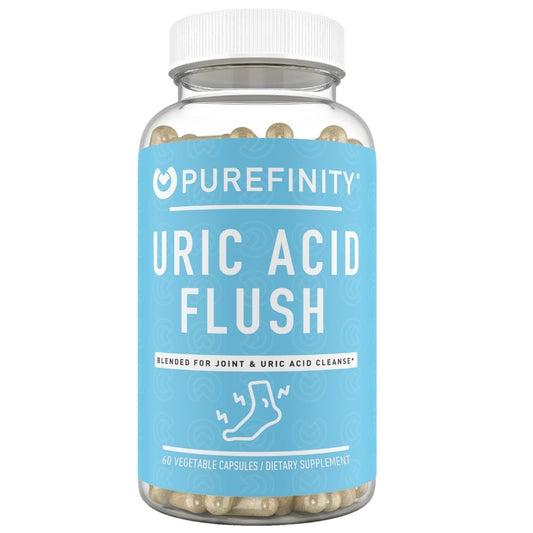 PUREFINITY Uric Acid Flush & Cleanse Capsules - Daily Joint Support for Adults with Tart Cherry Extract, Turmeric, Celery Seed, Chanca Piedra, and Bromelain (30 Count)