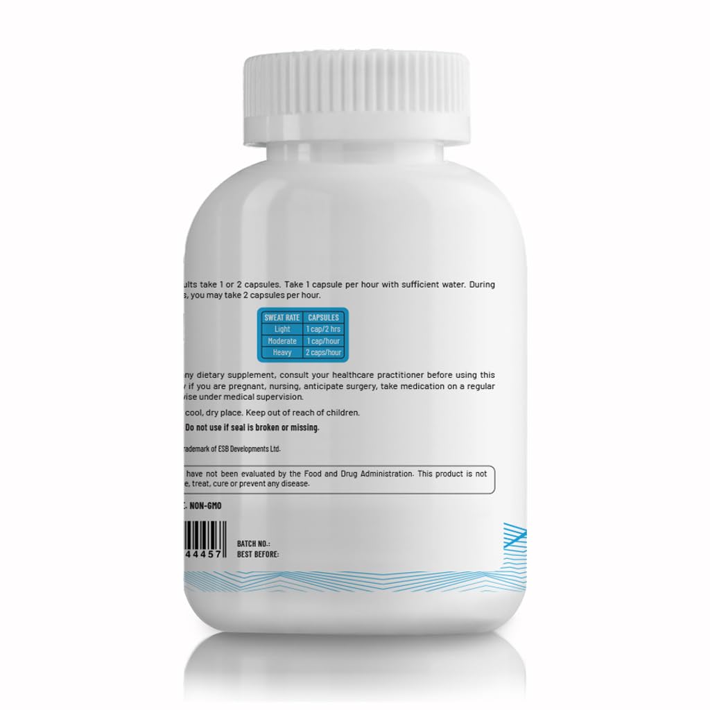 Unived Salt Capsules with Vitamin D3 | Salt Capsules with Electrolytes for Running, Endurance Sports Nutrition, Running Supplements | 100 Count Electrolyte Capsules