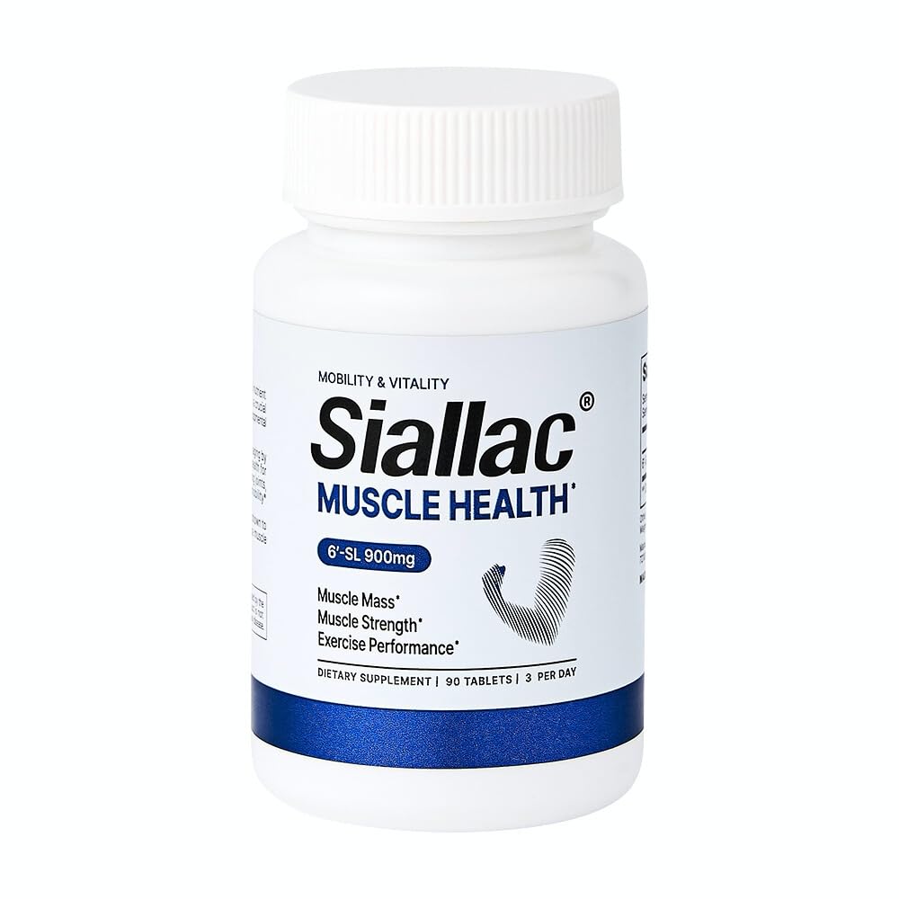 SIALLAC Muscle Health - Enhance Muscle Mass & Strength, Fast Workout Recovery, Reduce Fatigue & Boost Exercise Performance, 6-Sialyllactose (6-SL), 900mg, 90 Tablets