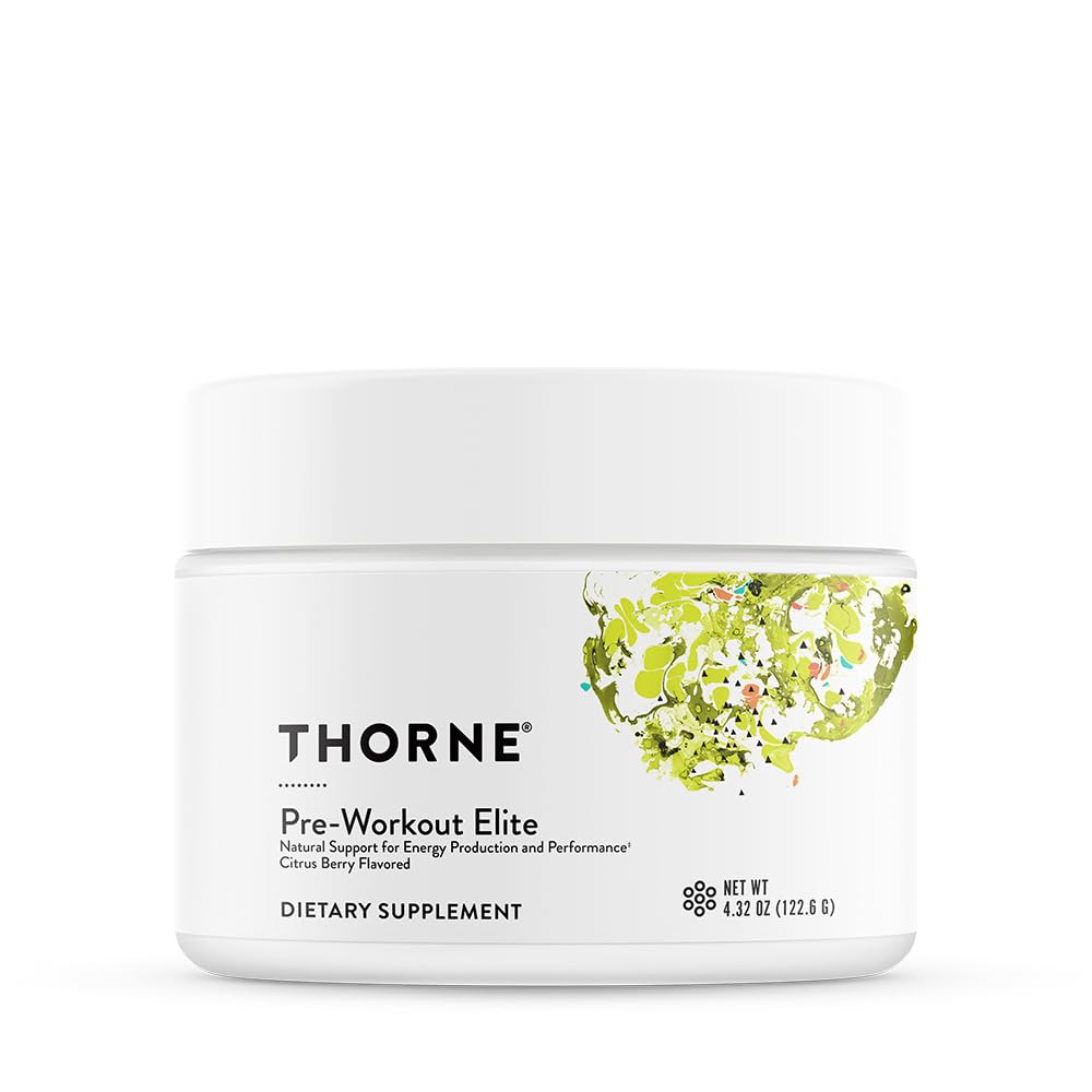 THORNE Pre-Workout Elite - Natural Support for Energy Production and Performance* - Citrus Berry Flavored - NSF Certified for Sport - 4.32 Oz - 24 Servings
