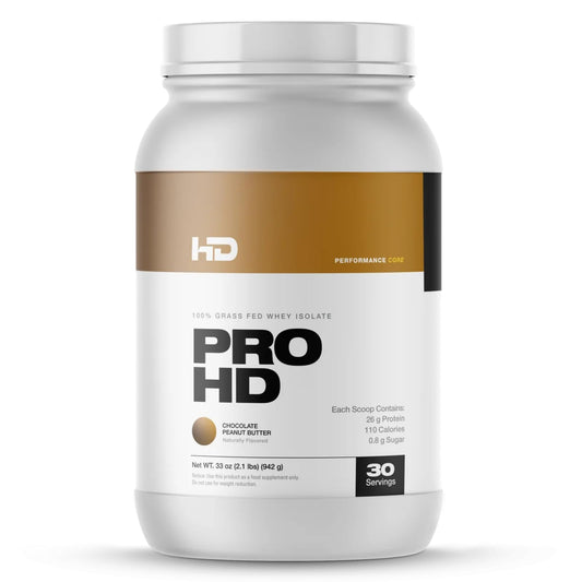 HD MUSCLE ProHD Protein | 100% Grass Fed Whey Isolate | 25g Protein, 114 Calories, 0g Fat | Zero Fillers or Amino Spiking | 30 Servings (Chocolate Peanut Butter)