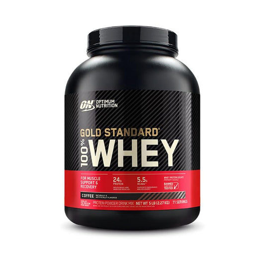 Optimum Nutrition Gold Standard 100% Whey Protein Powder, Coffee, 5 Pound (Packaging May Vary)