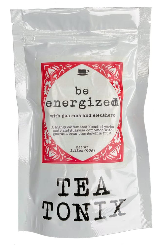 BE ENERGIZED Yerba Mate Tea with Guarana, Eleuthero, and Garcinia 60g (2.12oz) - HIGHLY CAFFEINATED for a Boost of Energy