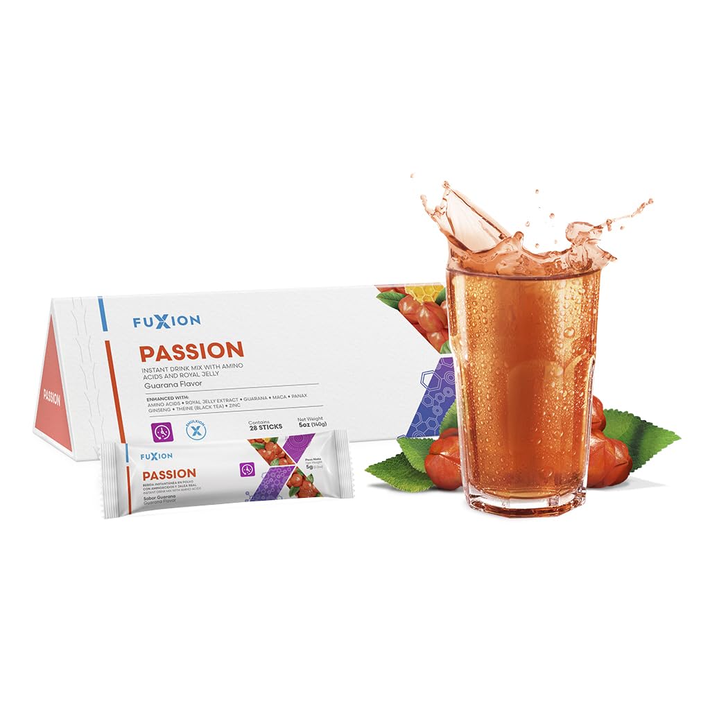 Usoway Healthcare Product Bundle, Assorted Items-Fuxion Guarana Flavored Drink with Gingseng and Maca Extract (28 Sticks, Passion), 1 Pound (Pack of 1)