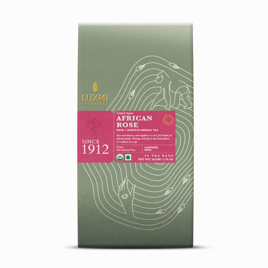 Luxmi Estates African Rose Herbal Tea 25 Tea Bags 50g Pack  Certified Organic Tea