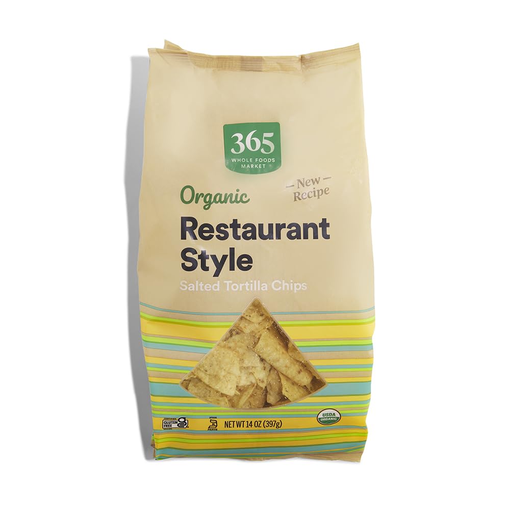 365 by Whole Foods Market Organic Restaurant Style White Corn Tortilla Chips 14 Ounce
