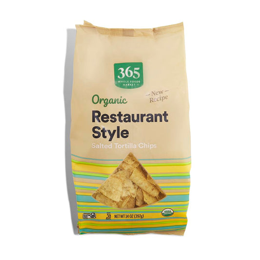 365 by Whole Foods Market Organic Restaurant Style White Corn Tortilla Chips 14 Ounce