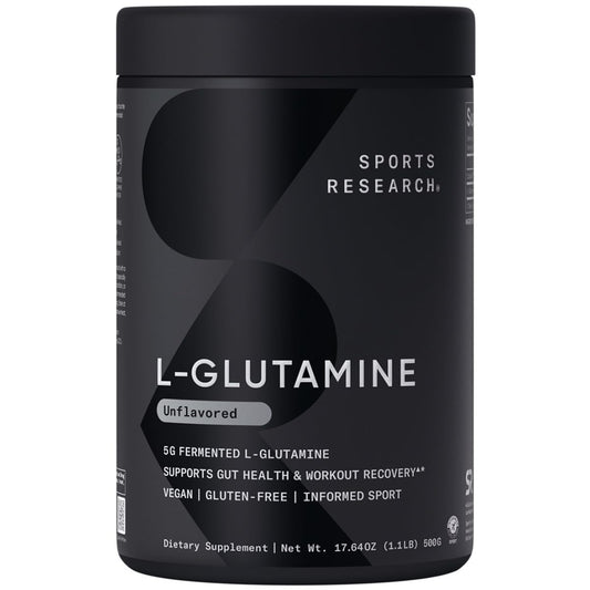 Sports Research L-Glutamine - Workout Recovery, Immune Health & Gut Health Support - 5 G Per Serving - 17.64 Oz