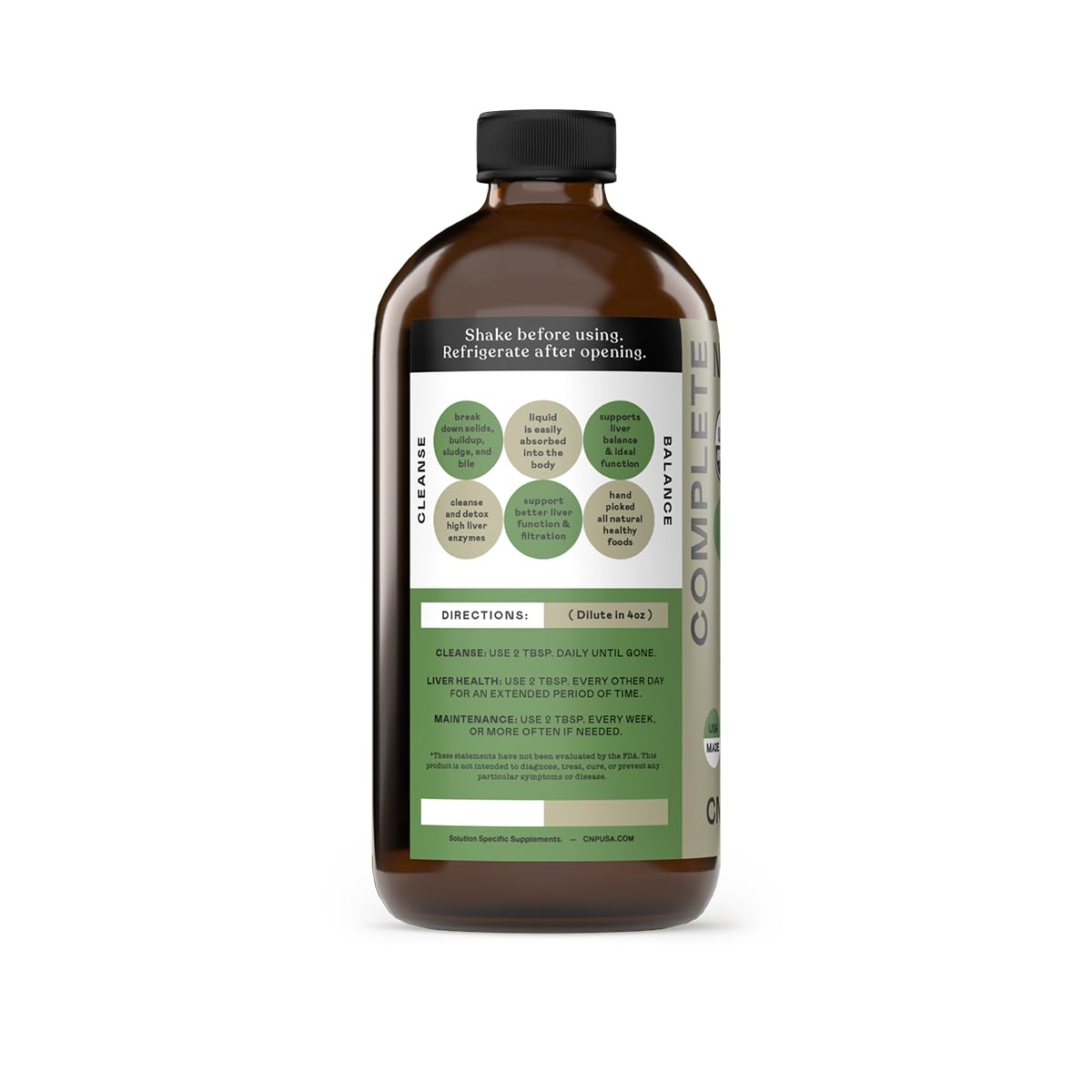 Complete Natural Products Liver Complete - 16oz Glass Bottle, Liver Cleanse and Detox