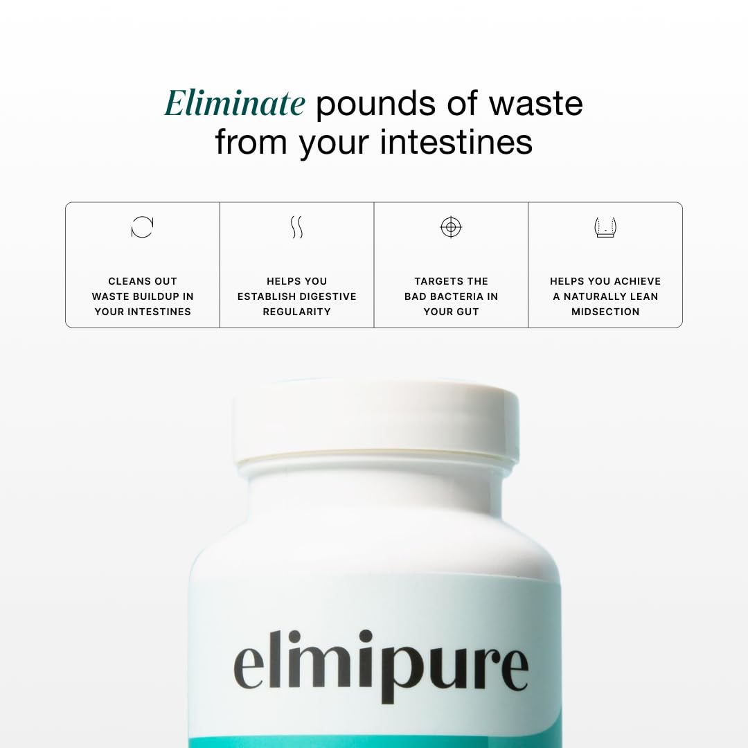 Elimipure Gut Cleanse & Restore Supplement: Natural & Effective Detox Cleanse Capsules | Fortify Your Microbiome | Effortless Morning Stools | Restore Your Gut from The Inside Out