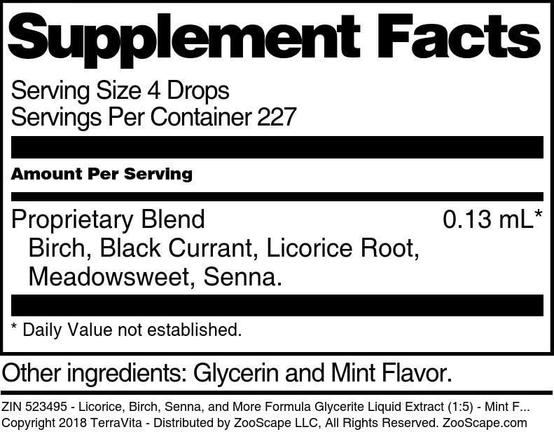 Bowel Cleansing Formula Glycerite Liquid Extract (1:5) - Mint Flavored (1 oz, ZIN: 523495) - 3 Pack