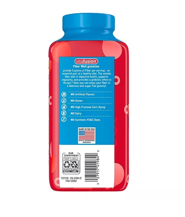 Fiber Well Gummies Peach, Strawberry and Black Berry Flavored 220 Count