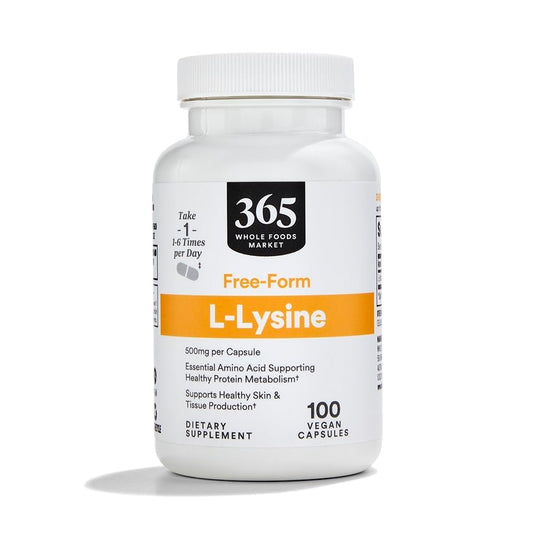365 By Whole Foods Market, L Lysine 500 Mg Vegetable Capsules, 100 Count