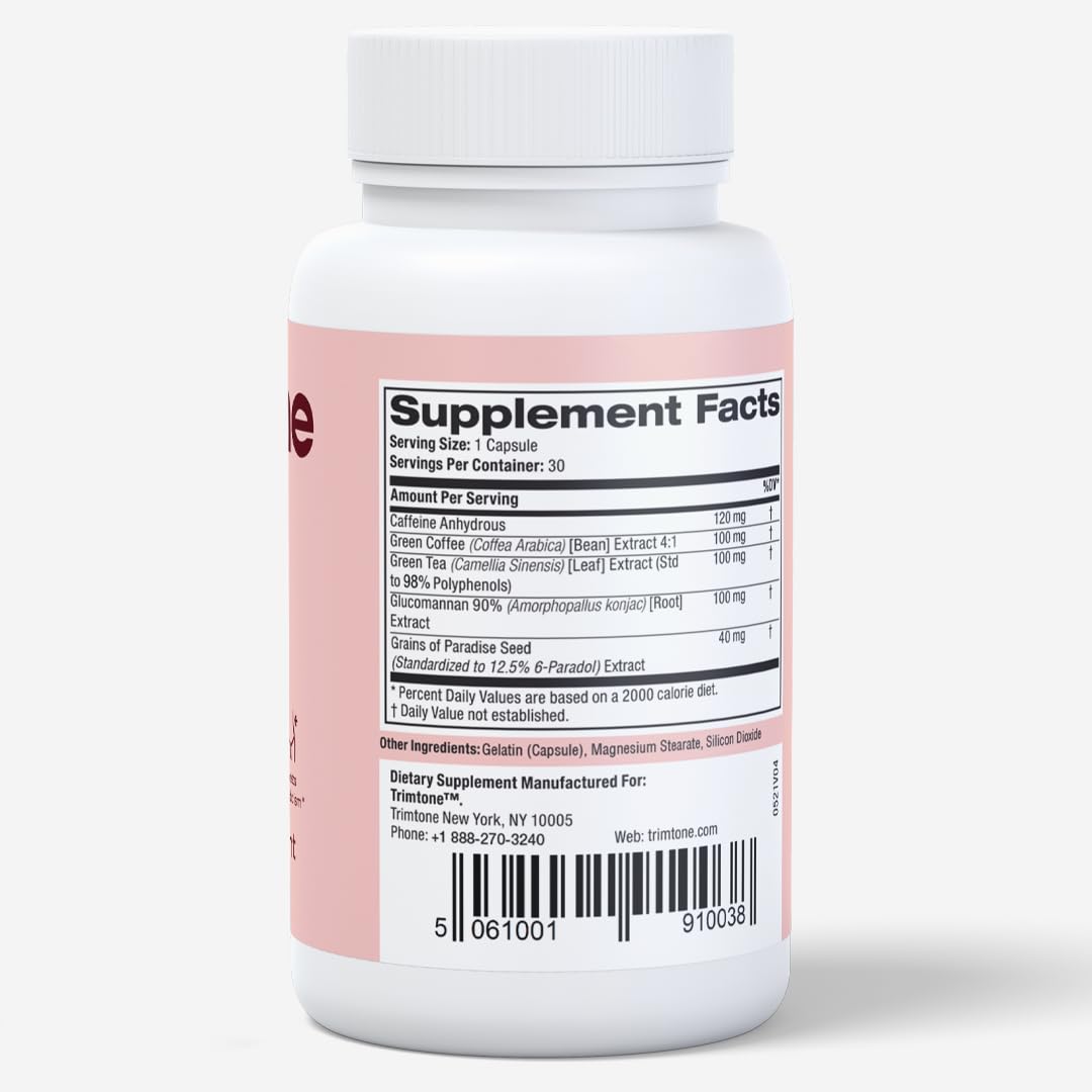 TRIMTONE Weight Loss Pills Women Mood Boosting Formula, Appetite Suppressant & Detox Cleanse Fat Burners for Women, Diet Pills That Work Fast for Women, Optimal for Belly Fat - 30 Capsules (1 Per Day)