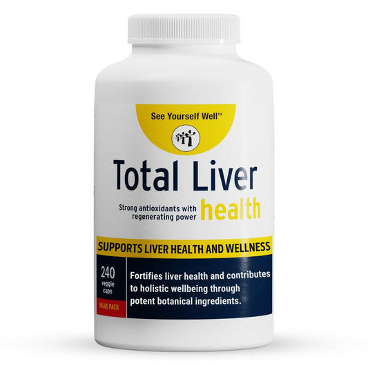 See Yourself Well Total Liver Health Supplement with Milk Thistle, Dandelion Root, Yarrow, Burdock Root, and Artichoke - 240 Vegan Capsules for Liver Function Support