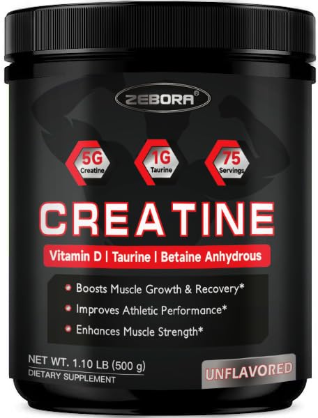 ZEBORA Micronized Creatine Monohydrate Powder for Adults, for Muscle Growth