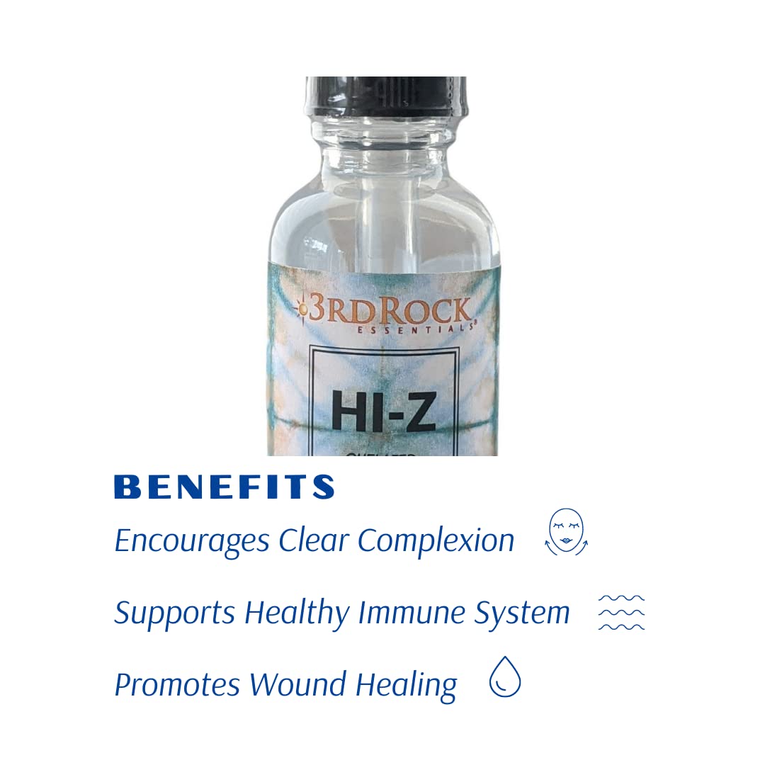 3rd Rock Essentials | HI-Z Zinc Immune Support Supplement | All Natural Liquid Zinc Supplement Dietary Supplement | All Natural Personal Care (1 fl oz | 120 Servings)