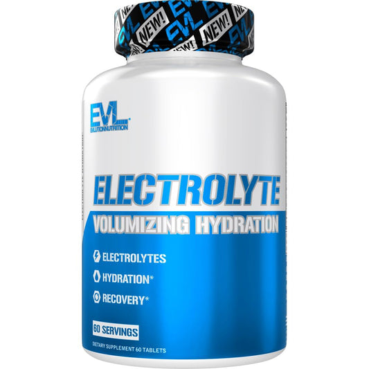 Evlution Nutrition Volumizing Electrolyte Hydration Tablets - Rapid Rehydration Supplement - Recharge and Recover - Contains 8 Key Electrolytes - Vegan, Gluten-Free, and Keto Friendly - 60 Servings
