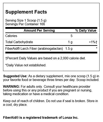 Swanson FiberAid - Larch Tree Arabinogalactan (AG) Powder - Fiber Drink Mix Promoting Digestive Health and Supports Gastrointestinal Health - (8.8oz)