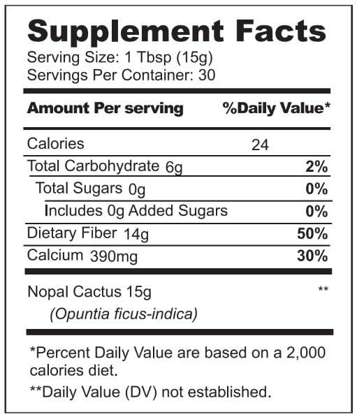 NBF, Organic Nopal Powder, Fiber Supplement, Keto, Sugar Free, Gut Support, Ideal for Smoothies, juices and More Drinks, Vegan Friendly, Organic Fiber That Supports Digestion,16 oz