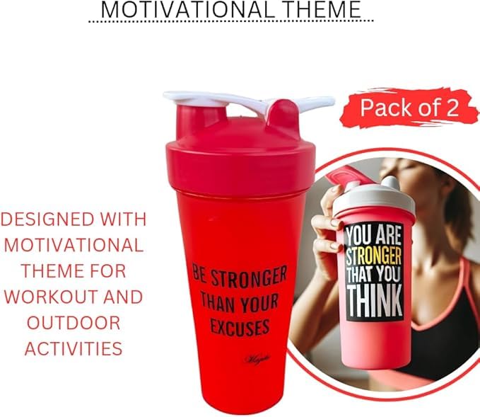 MagikoSFI Blender Shaker Bottles for Protein, 28oz Portable Leakproof Pre-Workout Nutrition Water Bottle, BPA-Free Gym Protein Shaker for Sports & Outdoor Motivational Protein Shaker (Red/Black)