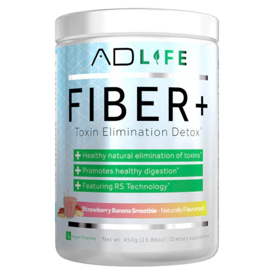 Project AD Fiber+ Vegan Fiber Supplement Powder, Supports Gut Health and Digestive Regularity (Strawberry Banana, 16.4 oz)