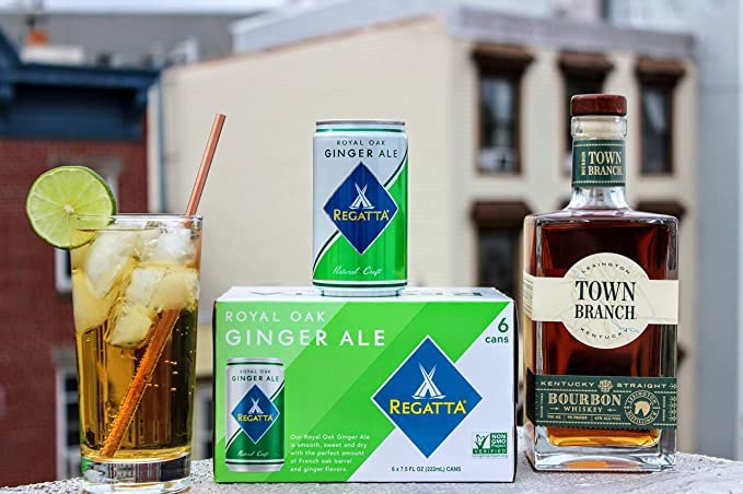 Royal Oak Ginger Ale by Regatta Premium Soda and Cocktail Mixer AllNatural Ingredients 75oz Case of 24 Sleek Cans
