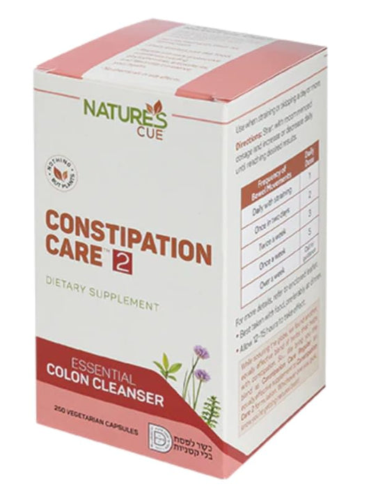 Natures's cue Constipation Care 2, Colon Cleanser Dietary Supplement Kosher for Passover 250 Capsules