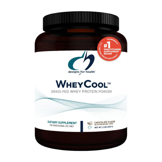 Designs for Health WheyCool - Grass Fed Whey Protein Powder Supplement with 20g Protein, May Support Athletes, Muscles + Energy - Non-GMO + Gluten-Free, Chocolate (30 Servings / 900g)