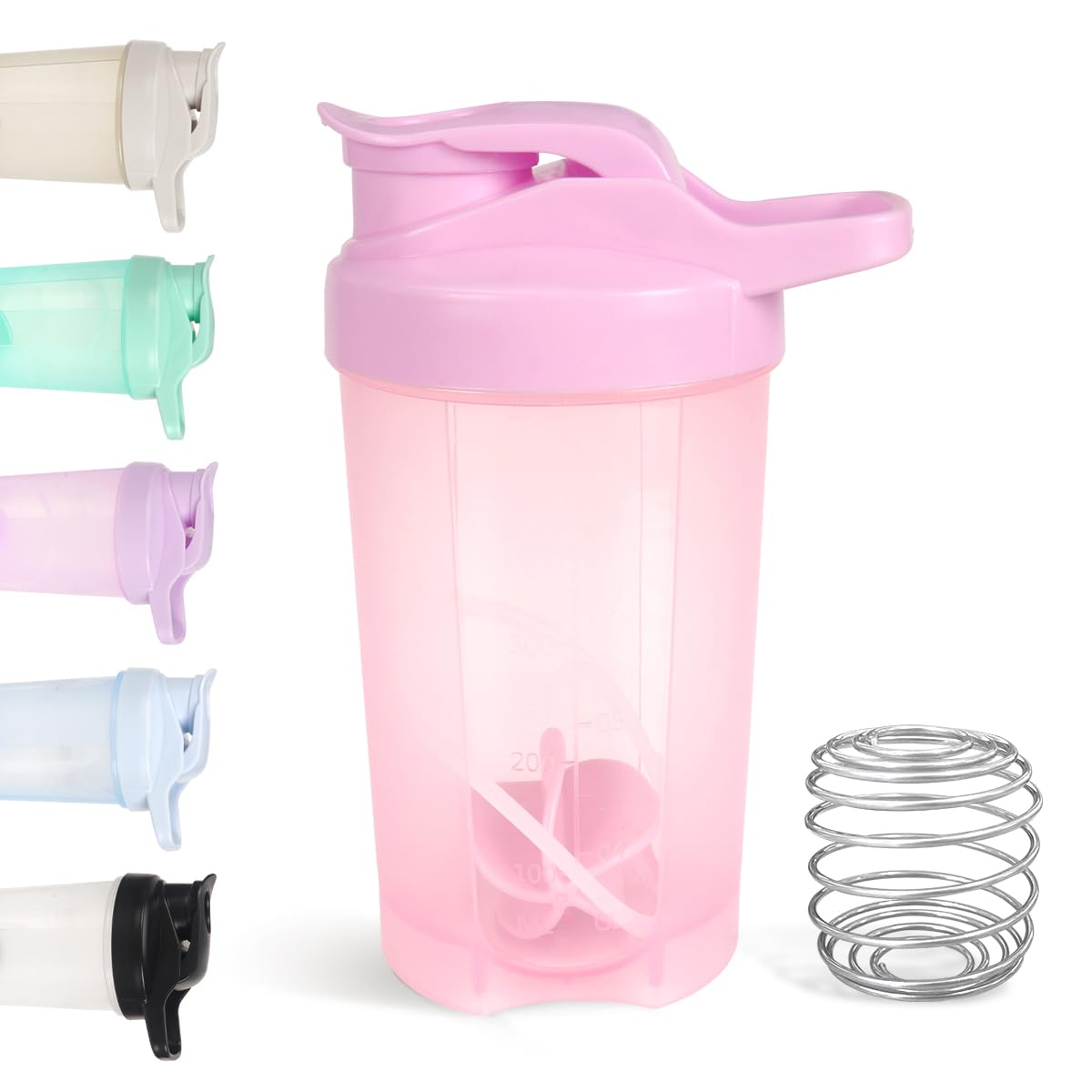 D.Y.A 16oz Shaker Bottle，Leak Proof Sports Shaker Cups for Protein Shakes，Shaker Bottle for Pre Workout and Travel To Go，BPA Free & Easy Clean Protein Shaker Bottle,Pink