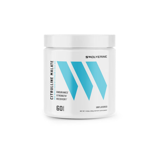 Swolverine Citrulline Malate 2:1 | 2:1 Ratio Of L-Citrulline & Malic Acid, Increases Strength, Enhances Muscular Endurance, Boost NO, Optimize Recovery, 300g, 5g Per Serving, Unflavored, (60 Servings)