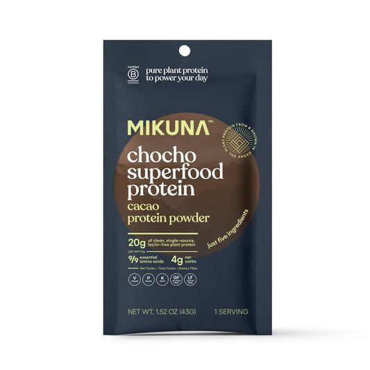Mikuna Vegan Protein Powder (Cacao, 8 Servings) - Plant Based Chocho Superfood Protein - Dairy Free Protein Powder Packed with Vitamins, Minerals & Fiber - Gluten, Keto & Lectin-Free
