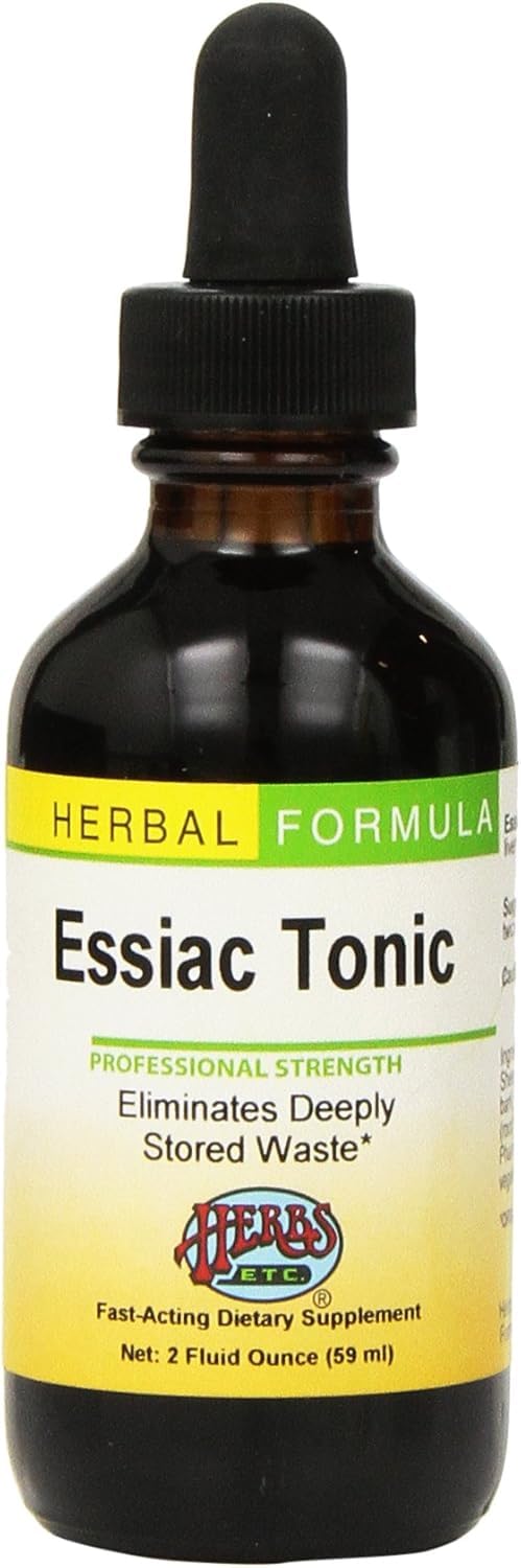 Herbs Etc. Essiac Tonic - Herbal Liquid Supplement for Digestive Immune Health - Formula Aids Liver & Skin Health - Gluten-Free & Vegan Liquid Supplement - 2 fl oz