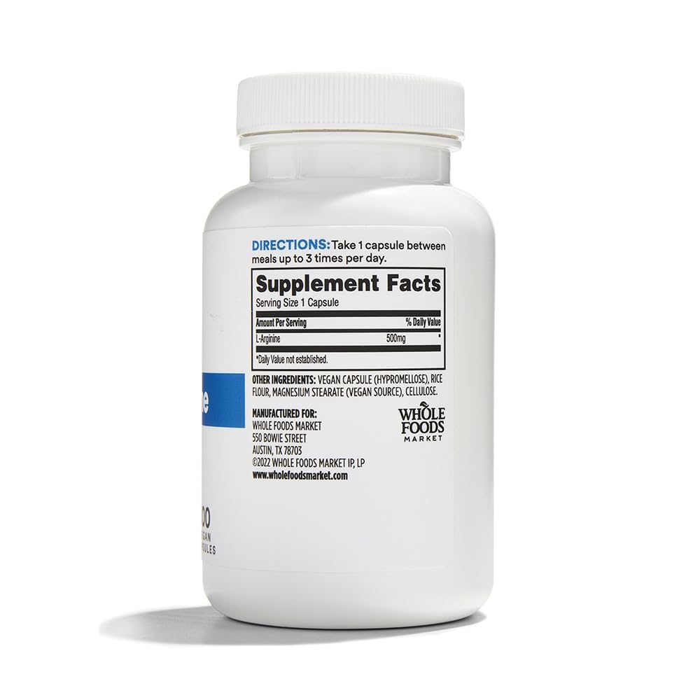 Whole Foods Market, L Arginine 500Mg 100 Veggie Caps