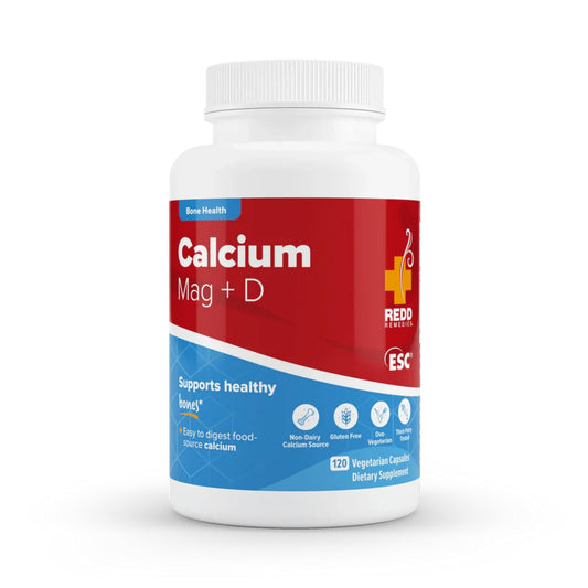 Redd Remedies, Calcium Mag + D, Vitamin D3 and Calcium for Strong Bone Support, 120 Vegetarian Capsules
