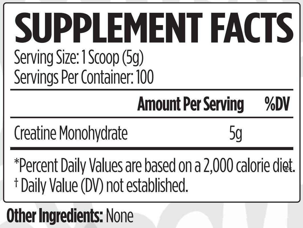 VMI Sports Creatine Monohydrate Unflavored Powder Muscle Mass - Strength - Size - Power | 5 Grams per Serving (500 Grams)