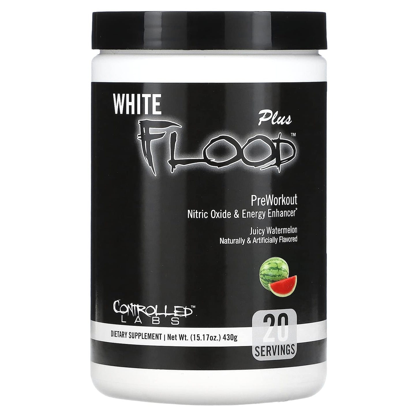 CONTROLLED LABS White Flood Plus, 20 Serv, Workout Optimizer, Endurance & Nitric Oxide Enhancement for Workouts and Training (Juicy Watermelon)