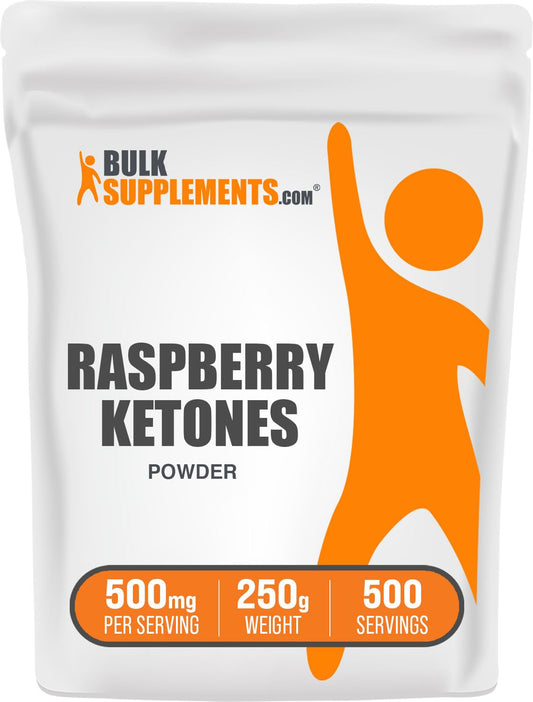 BulkSupplements.com Raspberry Ketones Powder - Raspberry Ketones Supplement, Antioxidant Source - for Energy Support, Gluten Free, 500mg per Serving, 250g (8.8 oz) (Pack of 1)