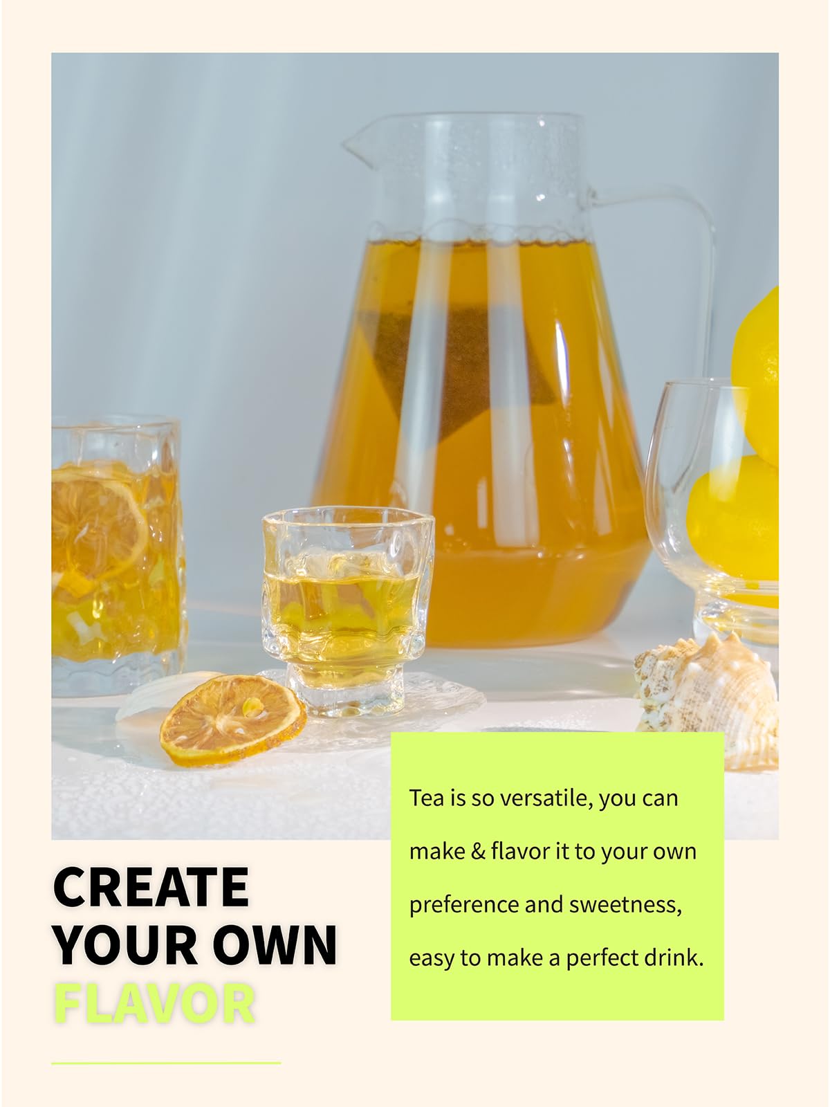 TeeLux Sweet Iced Tea Bags Green Tea Blended with Natural Sweet Tea QuartSized Refreshing Iced Green Tea Zero Sugar 30 Count
