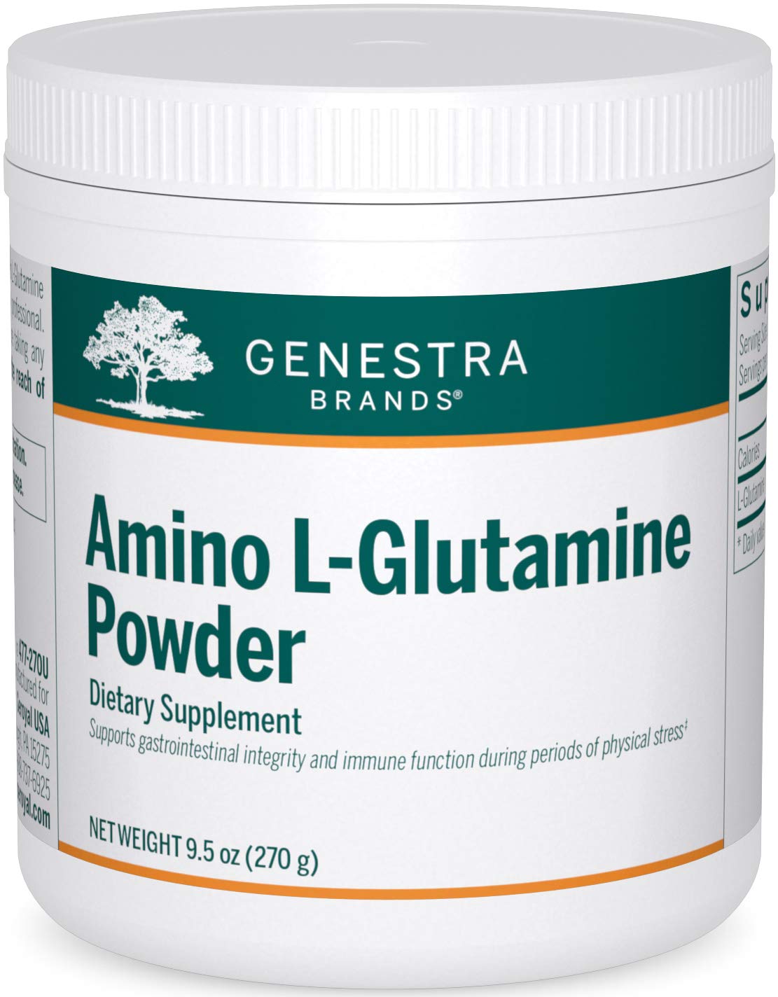 Genestra Brands Amino L-Glutamine Powder | Amino Acid Supplement for GI and Immune Health | 9.5 Ounces