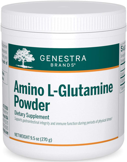 Genestra Brands Amino L-Glutamine Powder | Amino Acid Supplement for GI and Immune Health | 9.5 Ounces