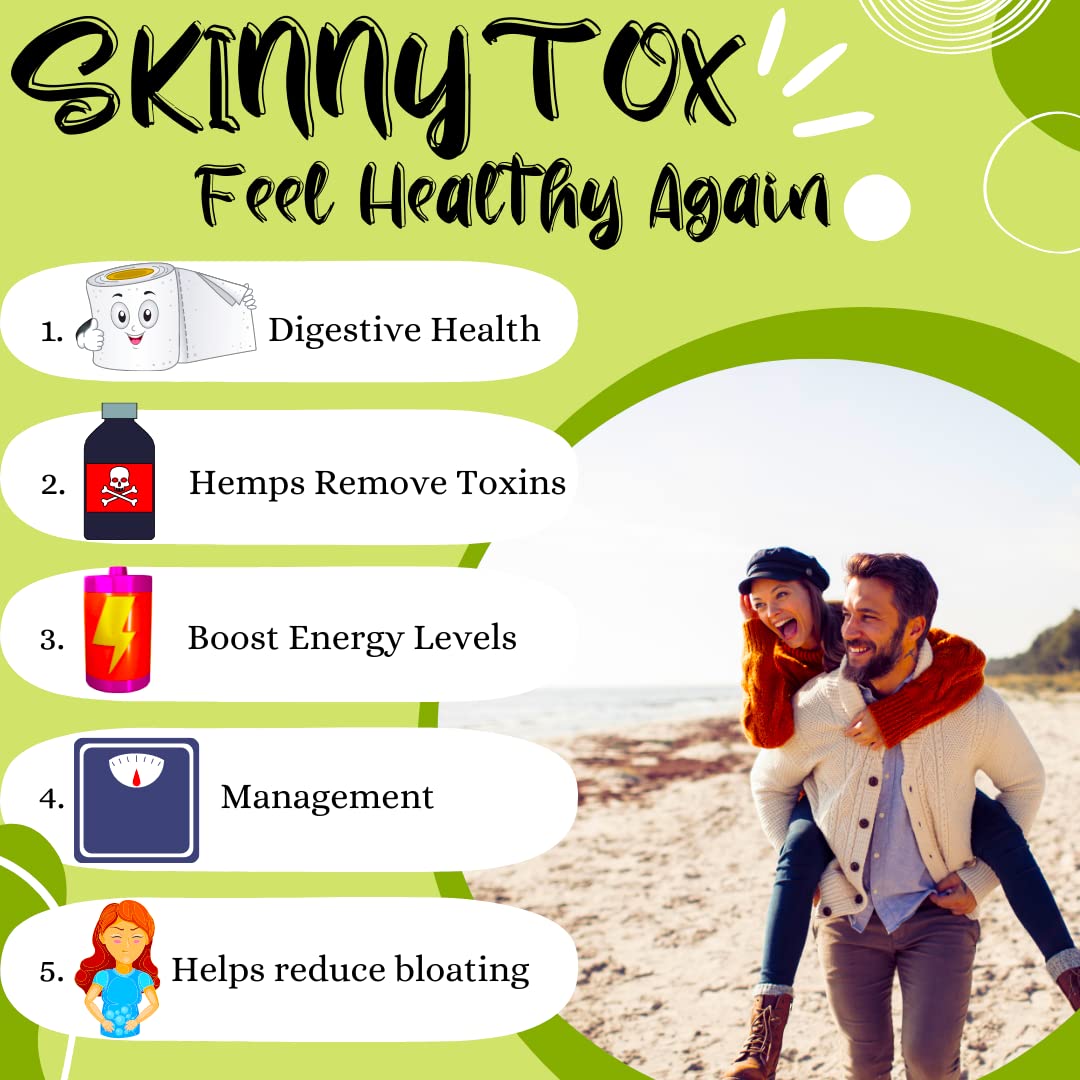 Skinnytox 15 Day Colon Cleanse Detox, Supports Healthy Bowel Movements Flushes Toxins, Boosts Energy. All Natural Weight Management w/ Probiotics. Formula Based on Clinical Research Safe Effective
