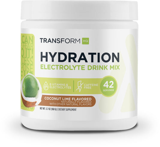TransformHQ Hydration Electrolyte Drink Mix (Coconut Lime Flavored) 42 Servings Per Container