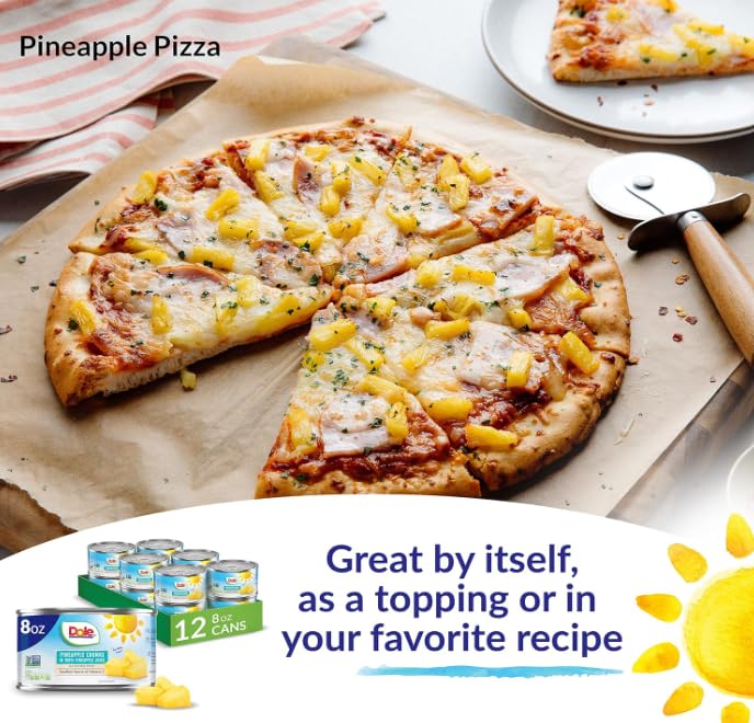 Dole Canned Fruit Pineapple Chunks in 100 Pineapple Juice Gluten Free Pantry Staples 8 Oz 12 Count Packaging May Vary