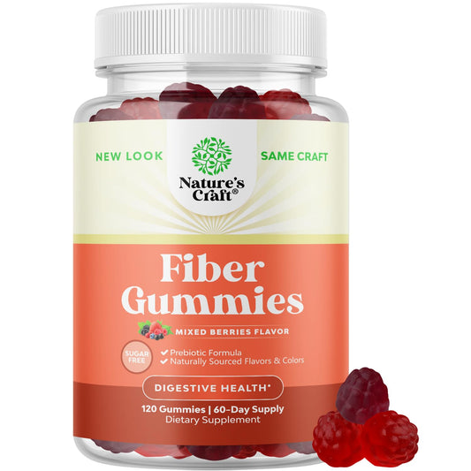 Fiber Gummies for Adults - Chicory Root Supplement with Prebiotic Support for Gut & Digestive Health - Soluble Digestion Capsules for Stomach Regulation & Immune Aid - Sugar Free & Vegan - 120 Count