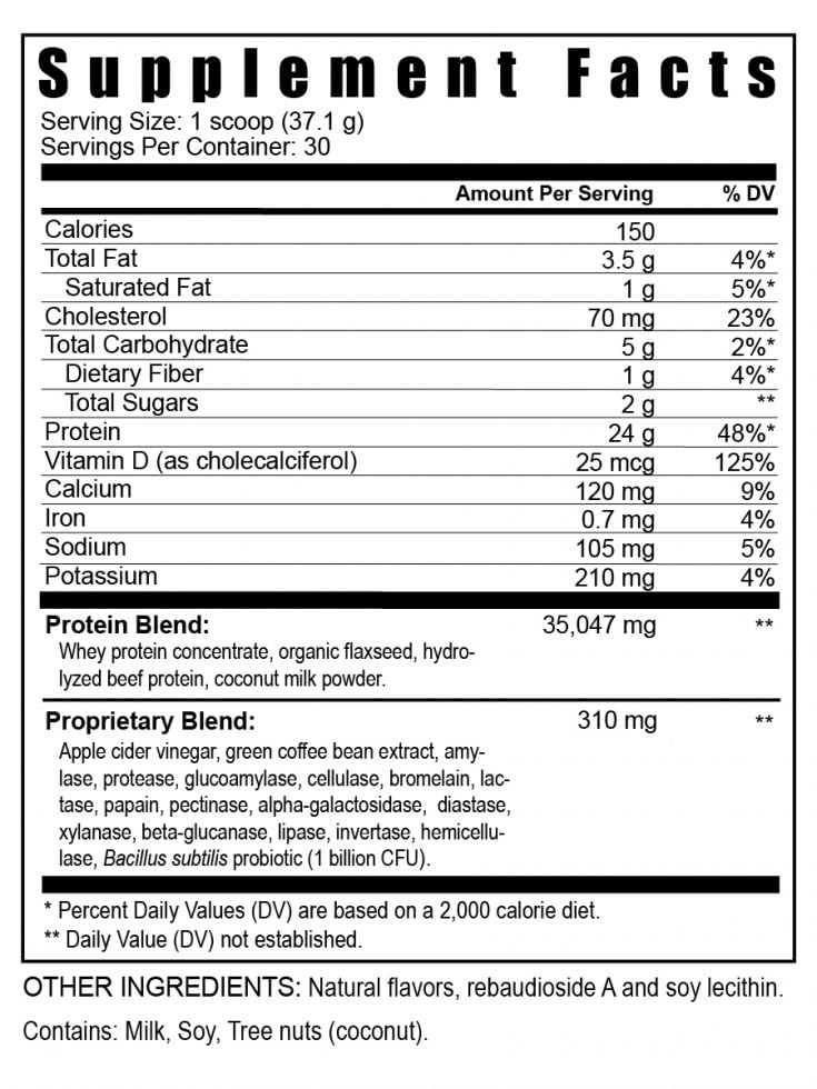 Youngevity FitShake™ Banana Cream | 20g Gut-Friendly Protein | Electrolytes, Minerals, Collagen, Gelatin, Vitamin D, Probiotics, and More | 30 Servings - 2.4 lbs