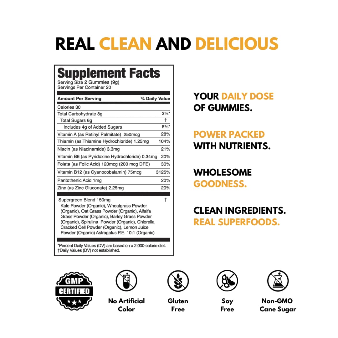 Jugo, Superfood Gummies Energy, 40 Count