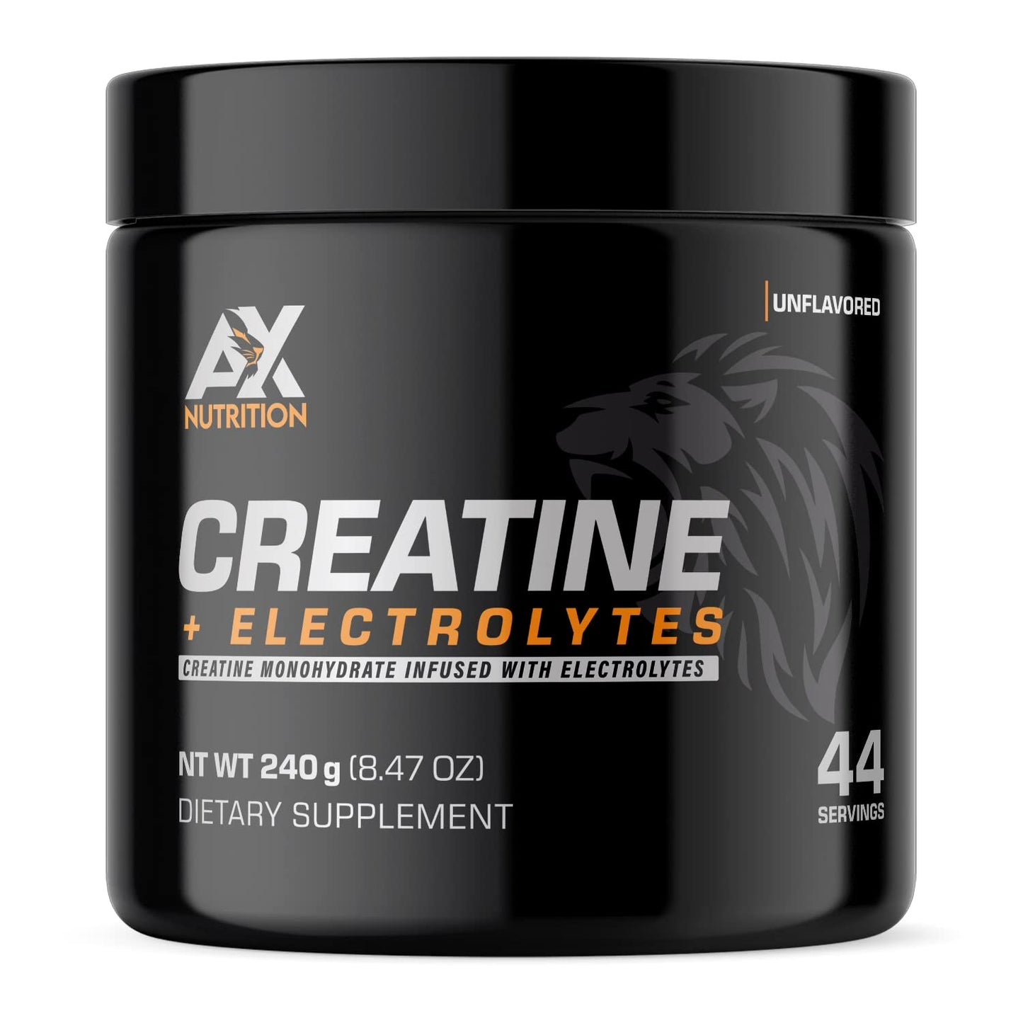 AX Nutrition Creatine + Electrolytes 240g | 100% Pure Creatine Monohydrate Infused with Electrolytes| Support Muscle Growth While Staying Hydrated | 44 Servings