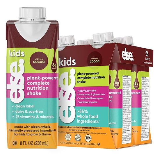 Else Nutrition Kids Nutritional Shake Ready to Drink - Dairy Free Kids Nutrition Drink (Ages 2-12) - Kids Protein Shake w/ 25+ Vitamins (Chocolate, 4-Pack)