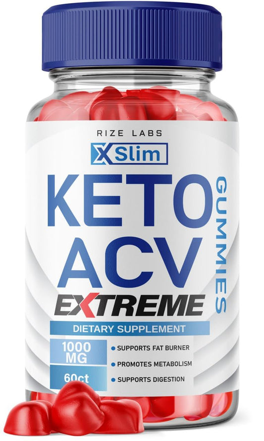 rize labs - X Slim Keto ACV Gummies for Advanced Weight Loss with Apple Cider Vinegar, Supplement Helps in Reducing Belly Fat, for Extra Strength (60 Gummies)